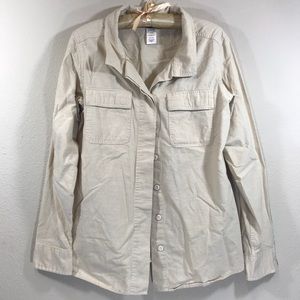 Button pocket flannel long sleeve shirt top blouse